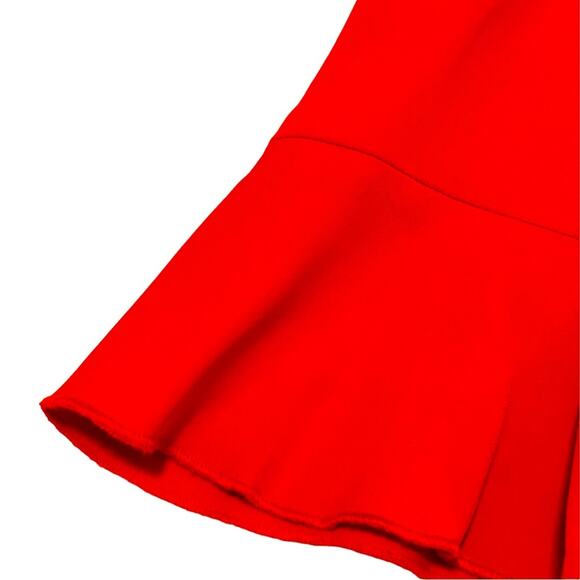 A.L.C. Women's Ann Top Size 6 Cherry Red Crepe Peplum Back Zipper - Picture 8 of 12